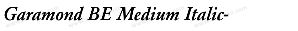 Garamond BE Medium Italic字体转换